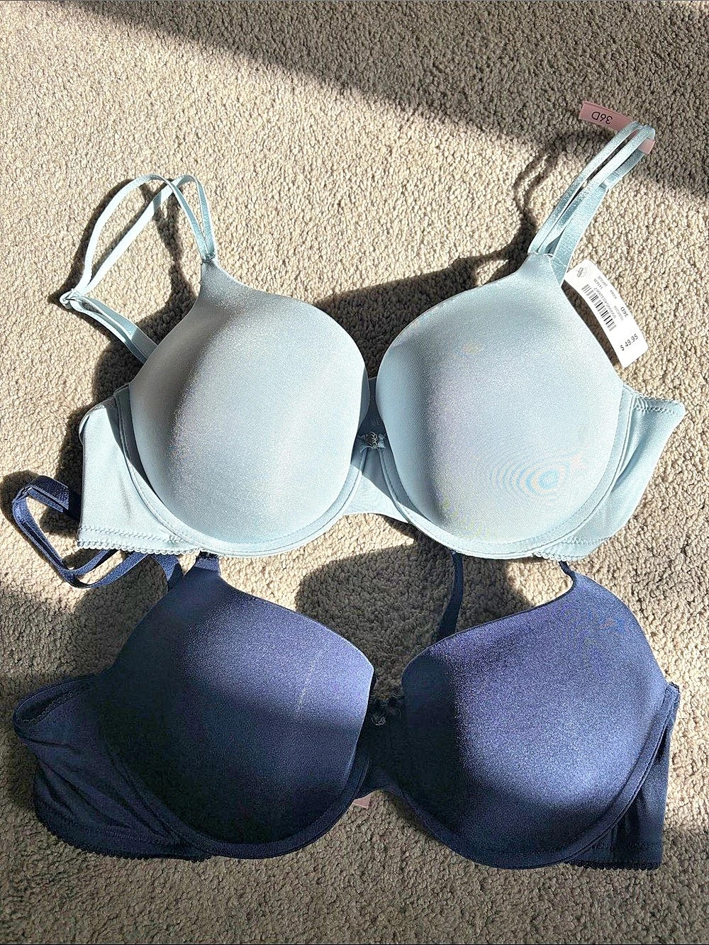 la Vie en Rose Two-Pack Underwire push-up Bras in Blue 36D NWT